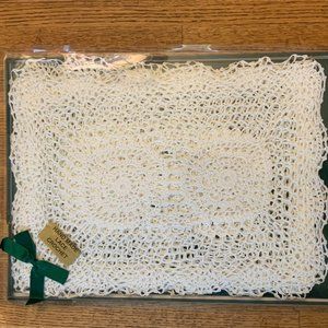 Set of 6 Vintage Irish Hand Made Lace Crochet Placemats NWT